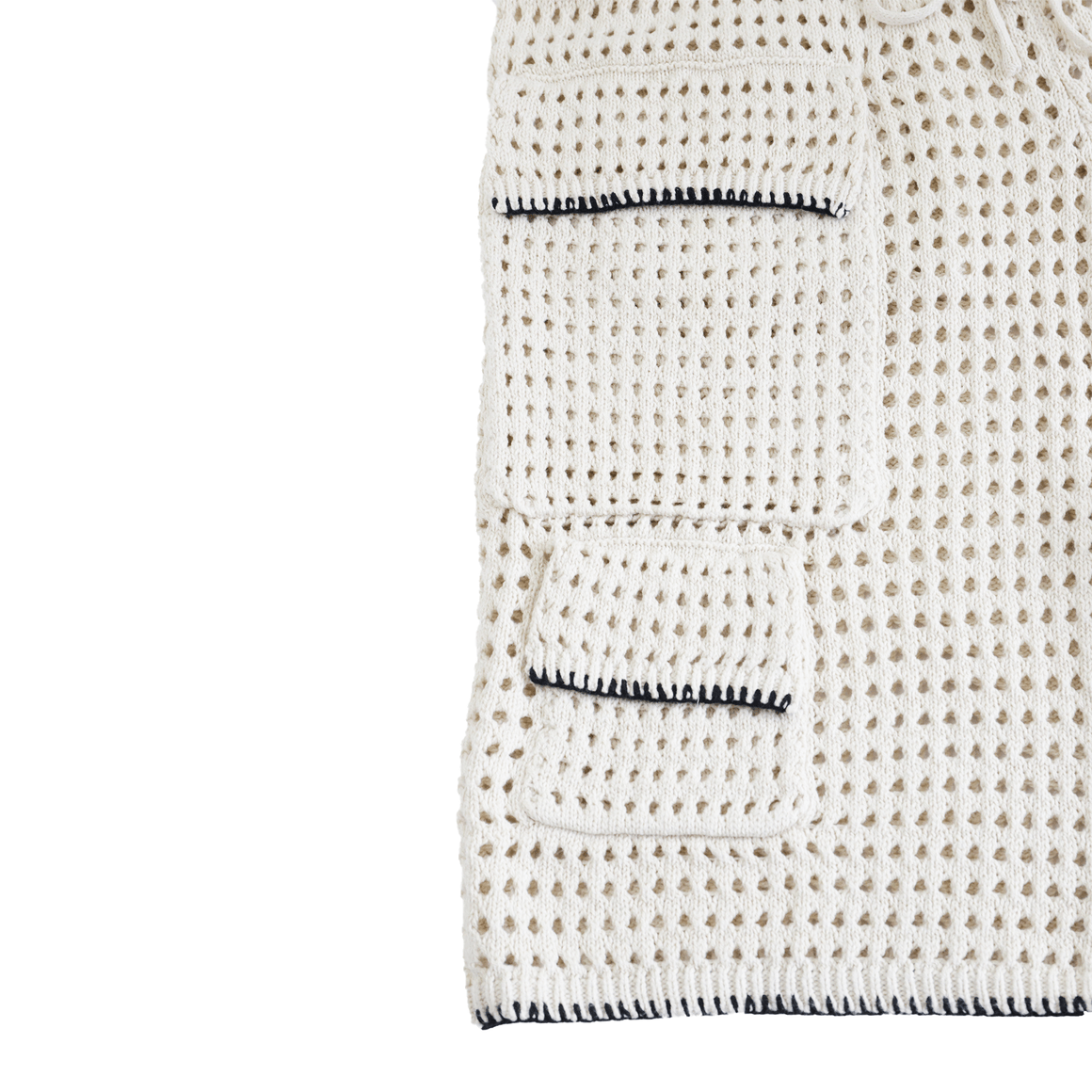 Crochet Cargo Basketball Shorts (Off White)