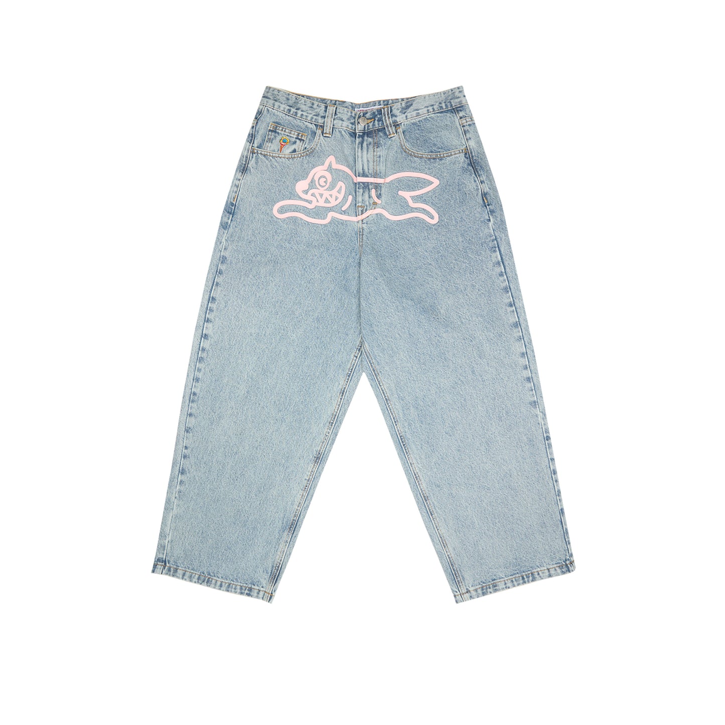 Running Dog Triple Scoop Denim Pants - Heavy Wash Blue