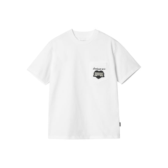 W S/S Heart Train Pocket T-Shirt (White)