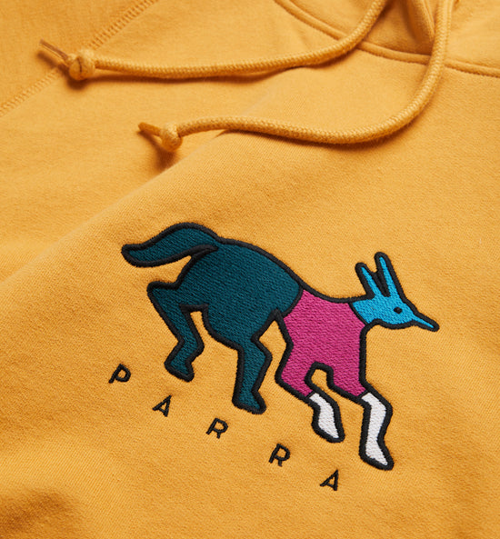 anxious dog hooded sweatshirt (gold yellow)