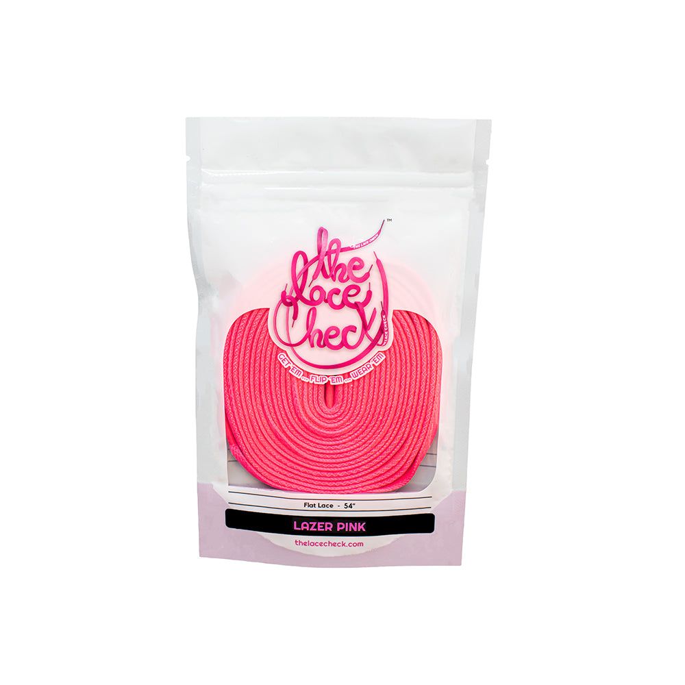 رباط حذاء مسطح (زهري)