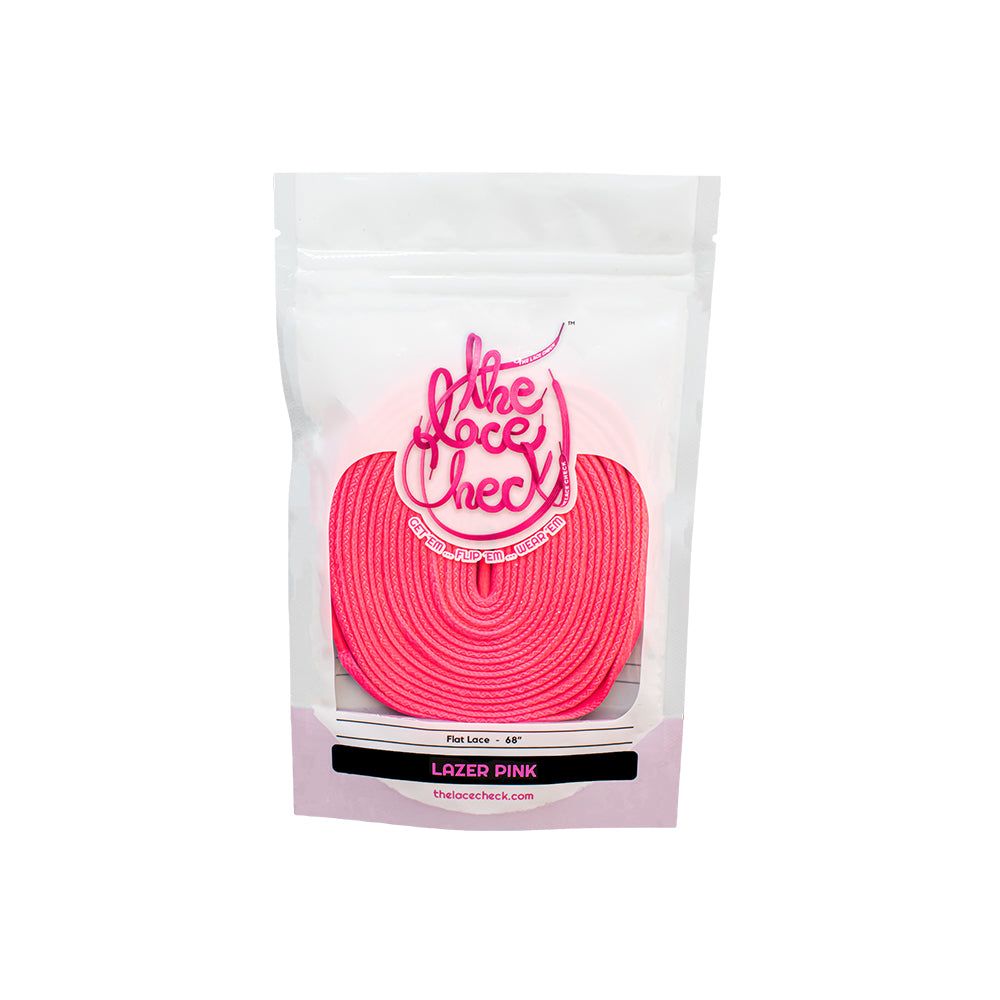 رباط حذاء مسطح (زهري)