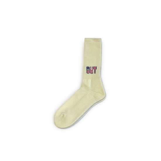 ‘OUT WEST’ Pile Middle Socks (Ivory)